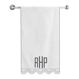 Monogram U Shape Embroidered Bath Towels (Set of 2)