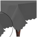 Scallop Embroidery Sateen Cotton Solid Table Cloth - Dark Grey