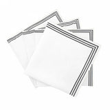 Triple Embroidery Border Linen Napkins (Set of 4)