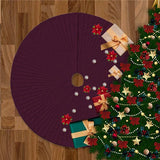 Velvet Quilted Round Christmas Tree Skirt