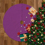 Velvet Quilted Round Christmas Tree Skirt
