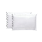 Ashley 400TC Cotton Traingle Embroidery Sateen Solid Pillowcases (Set Of 2)