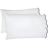400TC Cotton Scallop Embroidery Sateen Solid Pillowcases (Set Of 2)