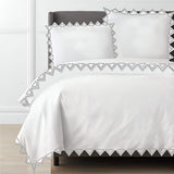 Ashley 400TC Cotton Traingle Embroidery Sateen Solid Duvet Cover Set