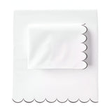 Allena 400TC Cotton Scallop Embroidery Sateen Solid Sheet Set