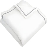 400TC Cotton Double Edge Embroidery Sateen Solid Duvet Cover Set