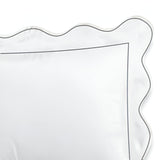 400TC Cotton Scallop Embroidery & Border Sateen Solid Pillow Sham