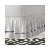 400TC Sateen Solid Cotton Double Embroidered Wrap Around Bed Skirt