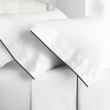 400TC Embroidery Cotton Sateen Solid Pillowcases (Set Of 2)