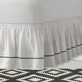 400TC Sateen Solid Cotton Single Embroidered Wrap Around Bed Skirt