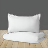 400TC Embroidery Cotton Sateen Solid Duvet Cover Set