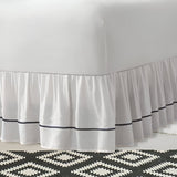 400TC Sateen Solid Cotton Single Embroidered Gathered Bed Skirt