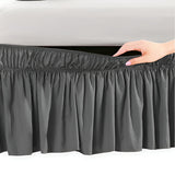 400TC Sateen Solid Cotton Wrap Around Bed Skirt