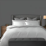 400TC Embroidery Cotton Sateen Solid Duvet Cover Set