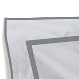 400TC Embroidery & Border Cotton Sateen Solid Duvet Cover Set