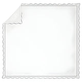 400TC Cotton Scallop Embroidery & Border Sateen Solid Duvet Cover Set