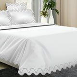 Imaginary Scallop 400TC Cotton Embroidery Sateen Solid Duvet Cover Set