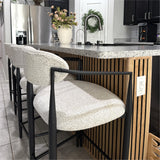 Manhattan 25.5" Chenille Counter Stool with Arms (Set of 2)