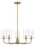 Dazzle Five Lights Chandelier With Clear Seeded Glass -Satin Brass