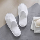 Premium Soft Padded Cotton Waffle Slippers, White