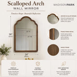 Scalloped Wood Framed Wall Mirror, Brown