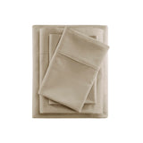 4pcs 600TC Cooling Cotton Blend Sheet Set, Khaki