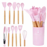 12pcs Silicone Kitchen Utensils Set With Holder