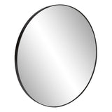 Van Buren Brushed Black Round Mirror