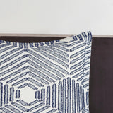 Geo Clipped 3-Piece Comforter or Duvet Cover Set, Navy Blue
