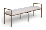 Axis - Linen Textured Beige Fabric Upholstered Bench