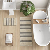 Hand-Woven Shaggy Boho Bath Rug, Black