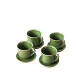 Glossy Ceramic Teacup & Saucer Set