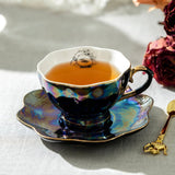 Witchy Black Gold Luster Tea Cup & Saucer Set