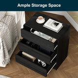 Modern Storage 3-Drawer Nightstand For Bedroom, Nursery, Liv
