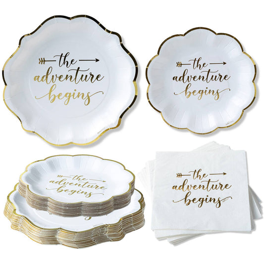 Adventure Begins Party Tableware Set for 24 Guests