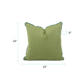 24 x 24 Outdoor Pillow with Dec Cord- Seascape Moss- Poly Insert