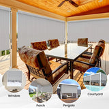 Solar Crank Outdoor Roller Shade with Teslin, No Cassette