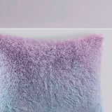 Ombre Shaggy Faux Fur Comforter Set Ombre, Purple