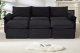 DERVAL 111" 3-Seater Sofa with 3 Ottomans