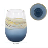 Cyprus Tall Wide Mouth Hand Blown Glass Vase