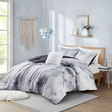 Watercolor Tie Dye Printed Comforter Set, Charcoal