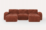 MYLO 110" 3-Seater Sofa with 2 Ottomans