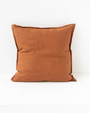 Deco pillow cover with buttons in Cinnamon