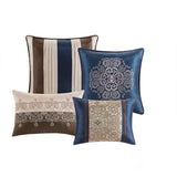 24-Piece Room-in-A-Bag Medallion Comforter Set, Navy Blue