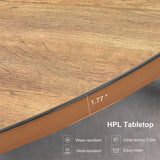 PURPLE LEAF Round & Rectangle Outdoor Dining Table HPL Aluminum Tabletop Modern Dining Table for Deck Kitchen