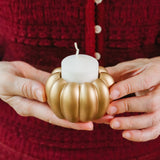 Gold Pumpkin Tealight Candlestick Holder Set of 6