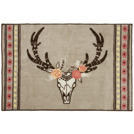 Desert Skull Floral Kitchen/Bath Rug, 2 MOQ