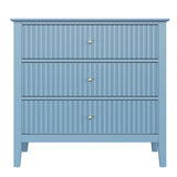 Fluted 3 Drawer Dresser with Painted Surface