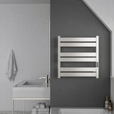 ANZZI Starling Series 6-Bar Wall Mounted Towel Warmer (20.87" L x 20.47" W), Dual Installation, Digital Control Panel, Rhino Alloy Certified Stainless Steel