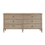 70"W 6-Drawer Modern Classic Wood Dresser, Light Natural *